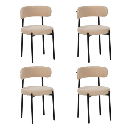 Medieval - Curved Back Kitchen Dining Chairs (Set of 4) - Beige