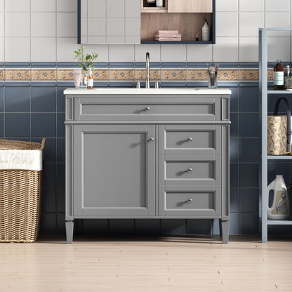 Bathroom Vanity Without Top Sink, Modern Bathroom Storage Cabinet With 2 Drawers And A Tip-Out Drawer