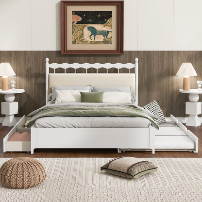 Storage Platform Bed With 2 Big Drawers & Trundle
