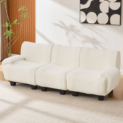 3 Seater Sofa Couch With Curved Armrests