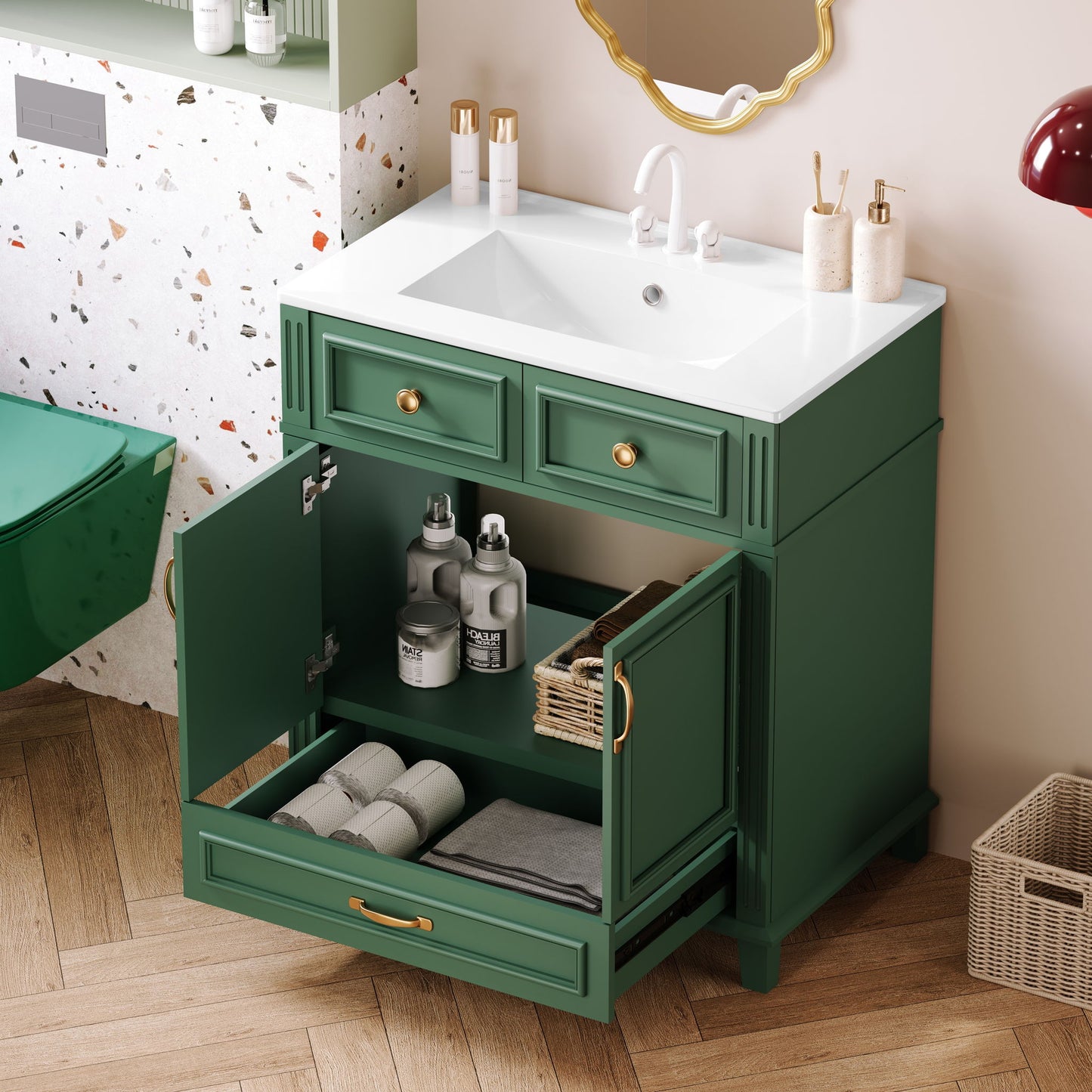 Bathroom Vanity With Sink, Storage Cabinet