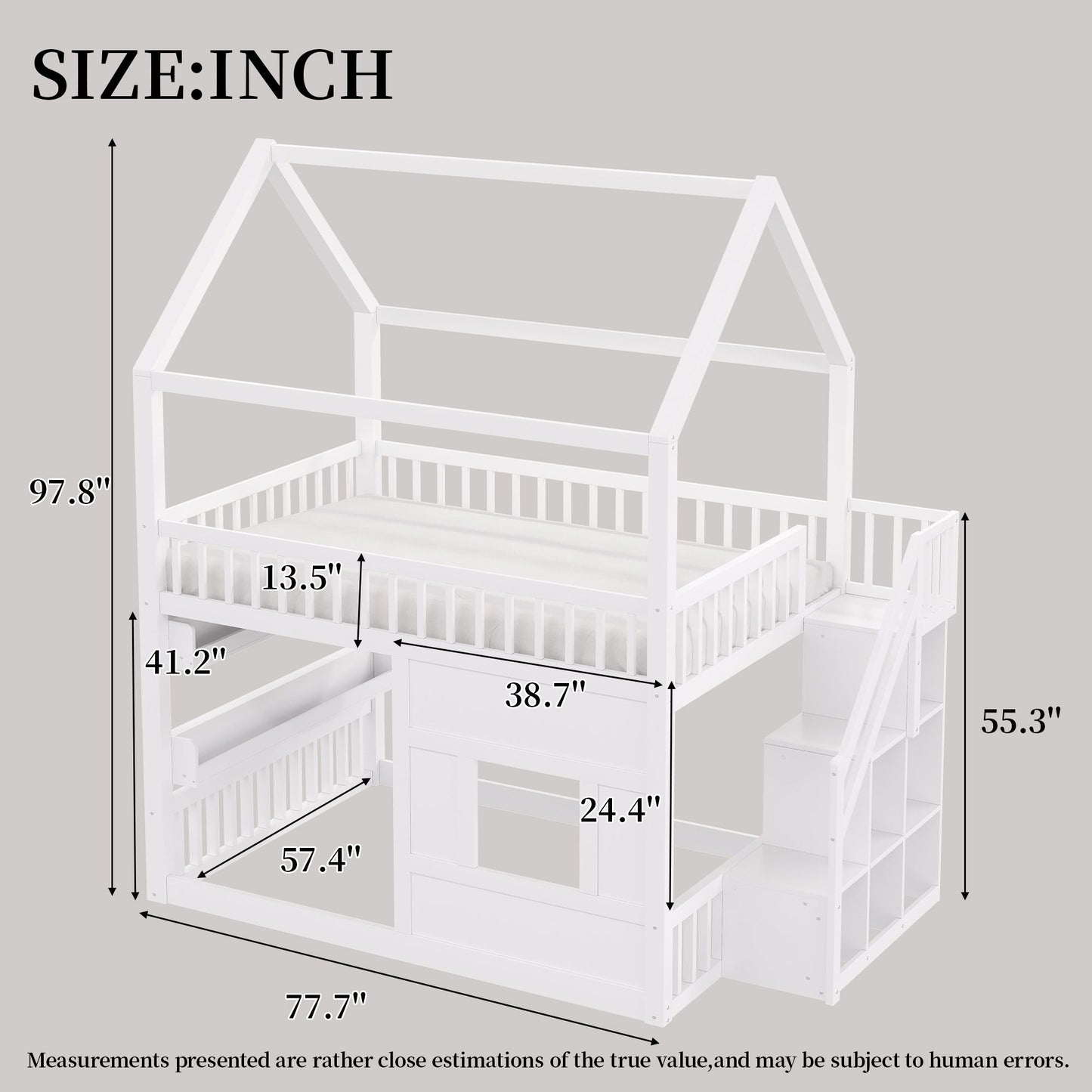 House Bed With Built-In LED Shelf Light