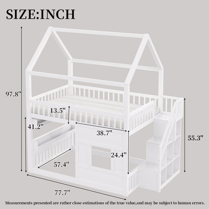 House Bed With Built-In LED Shelf Light
