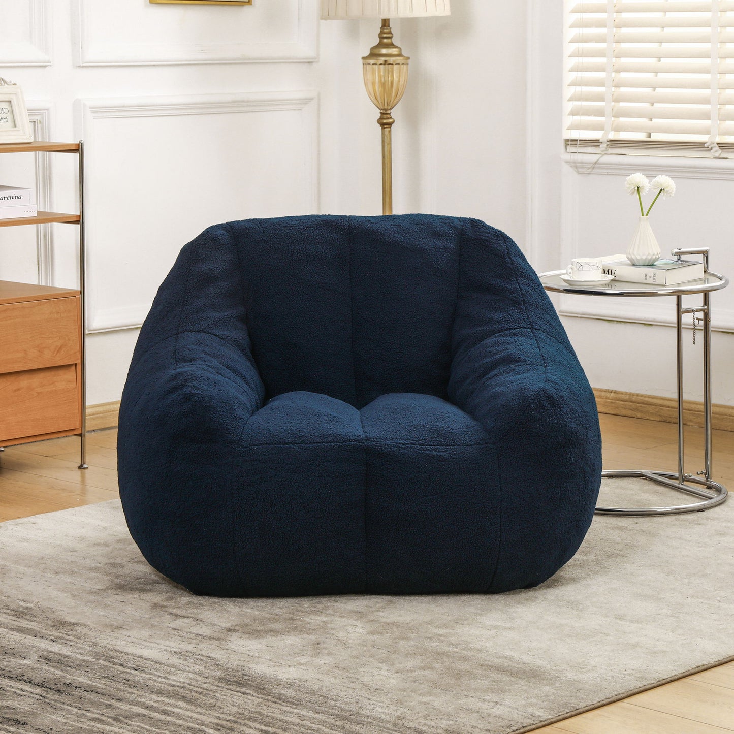 Comfy Bean Bag Chair With Memory Foam Filler, Tufted Soft
