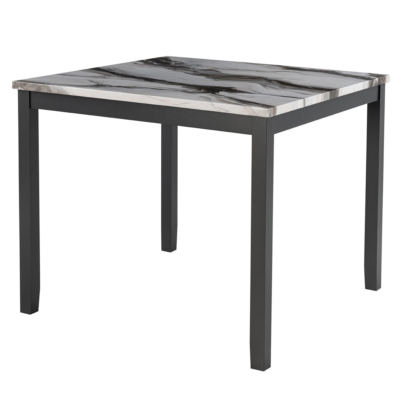 Leoncia - Bar Table And 4 Bar Stools - Espresso / White