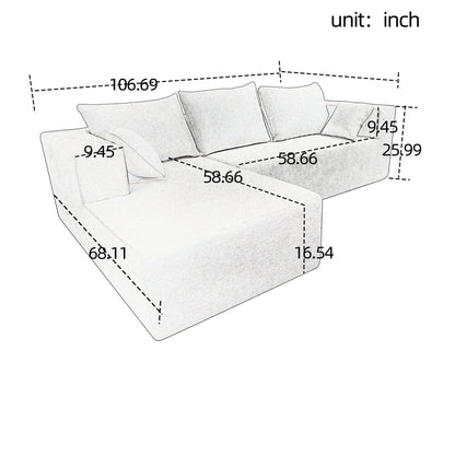 Modular Corner Sofa With Soft Fabric