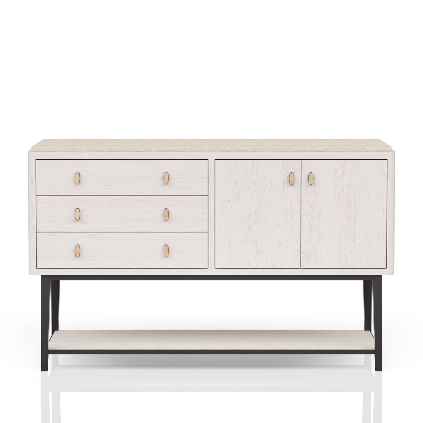 Server With Metal Base - White
