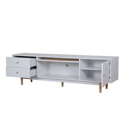 70" TV Stand With Drawers - White