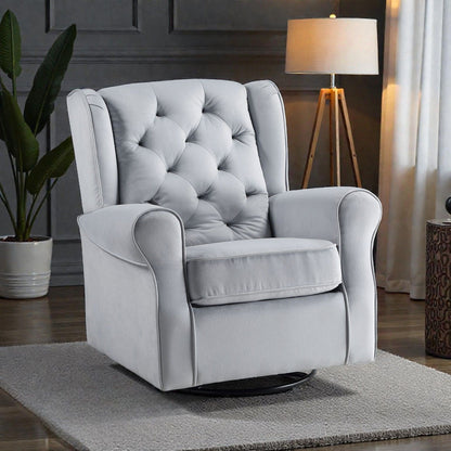 Zeger - Glider Chair With Swivel - Gray