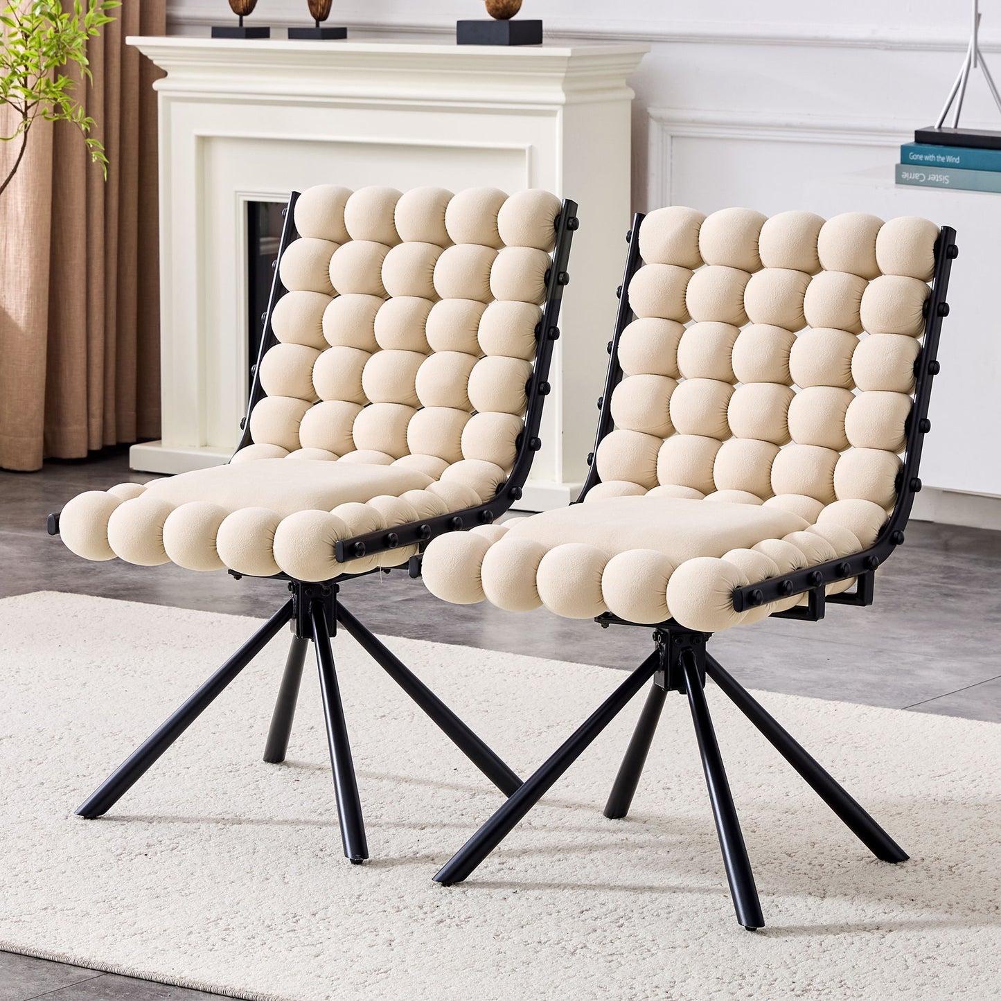Puffy Bubble, Ball Chain Dining Chairs For Dining Room (Set of 2)