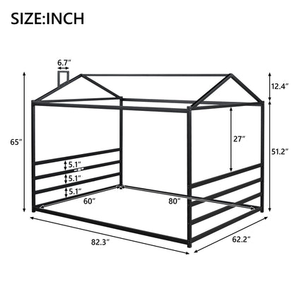 Metal House Shape Platform Bed