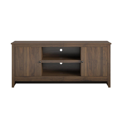 TV Stand For TVs Up To 65" With Open Shelves And Storage Cabinets - Walnut