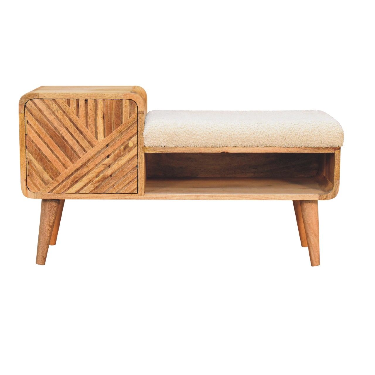 Boucle Carved Telephone Table - Oak