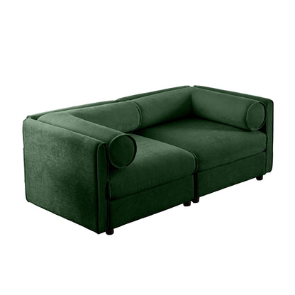 Stylish Sofa With Storage Seat And Cylindrical Backrest