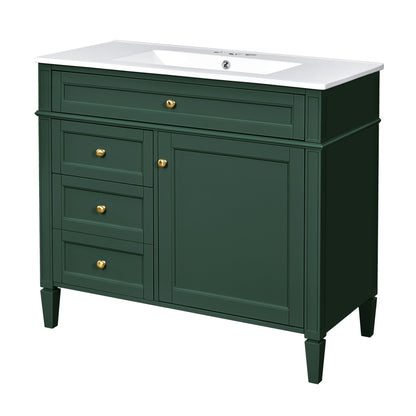 Bathroom Vanity With Top Sink, 2 Drawers And Tip Out Drawer