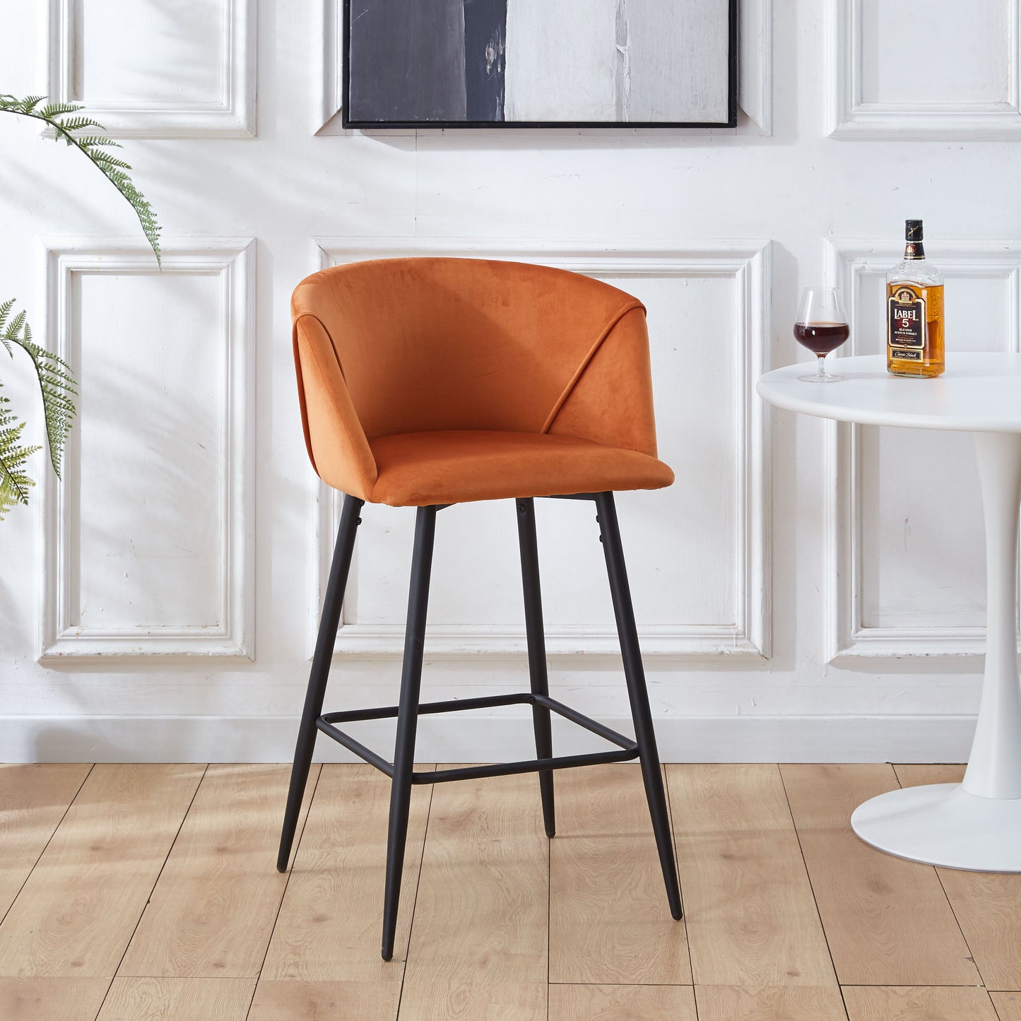 Counter Height Bar Stool Metal Legs (Set of 2)