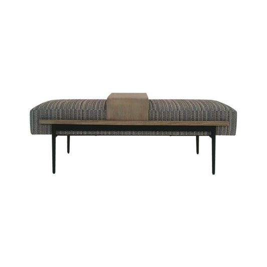 Upholstered Cocktail Ottoman With Slide Tray - Multi