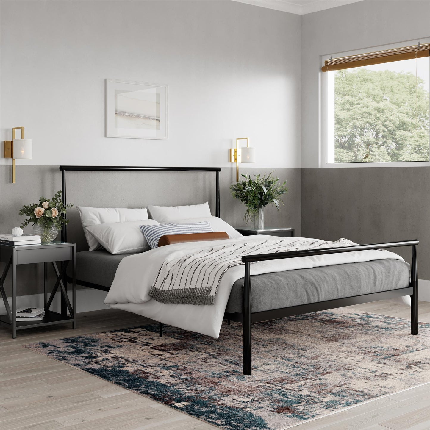 Calixa - Full Bed, Adjustable Height, No Box Spring Needed - Black